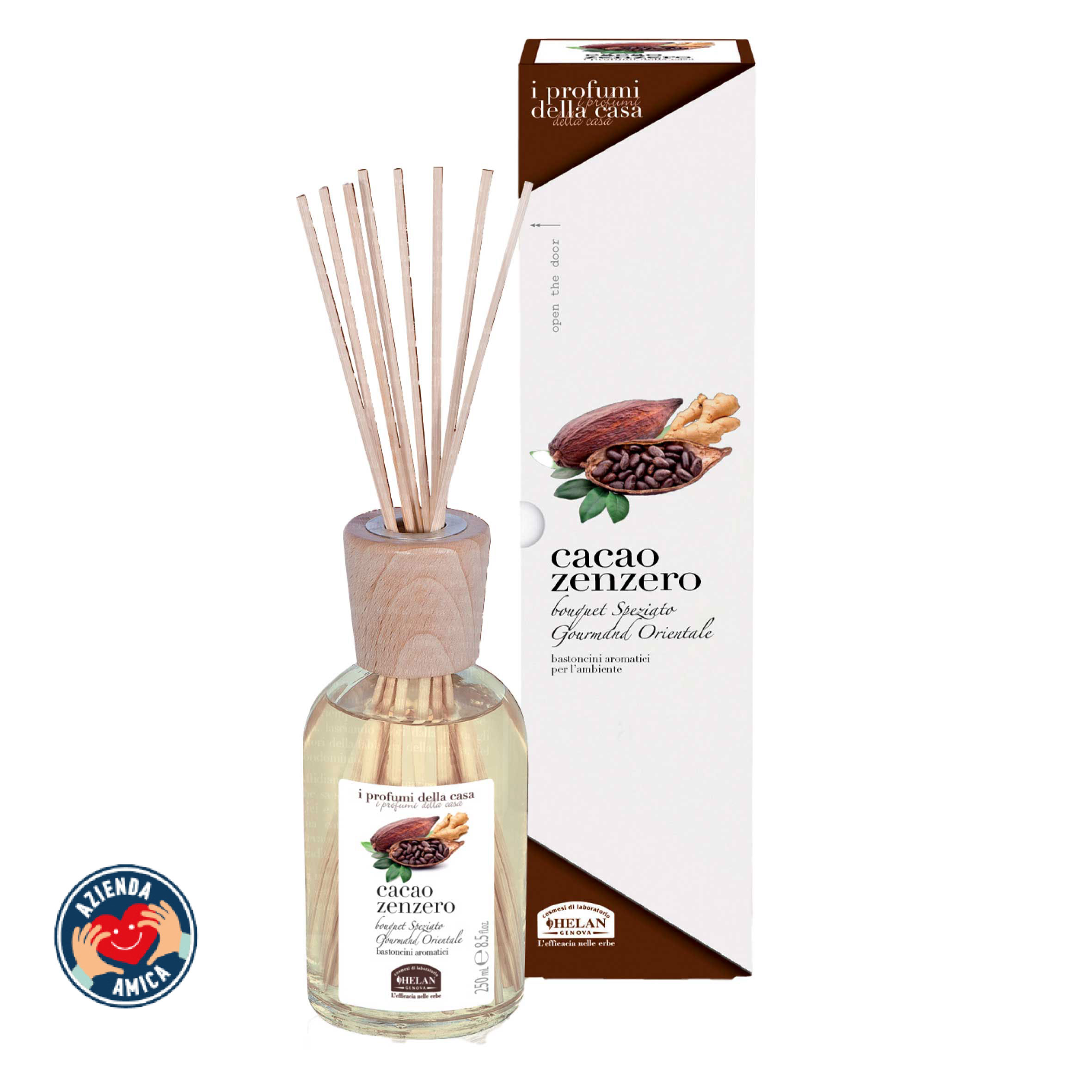 Bastoncini aromatici per ambiente fragranza Cacao e Zenzero