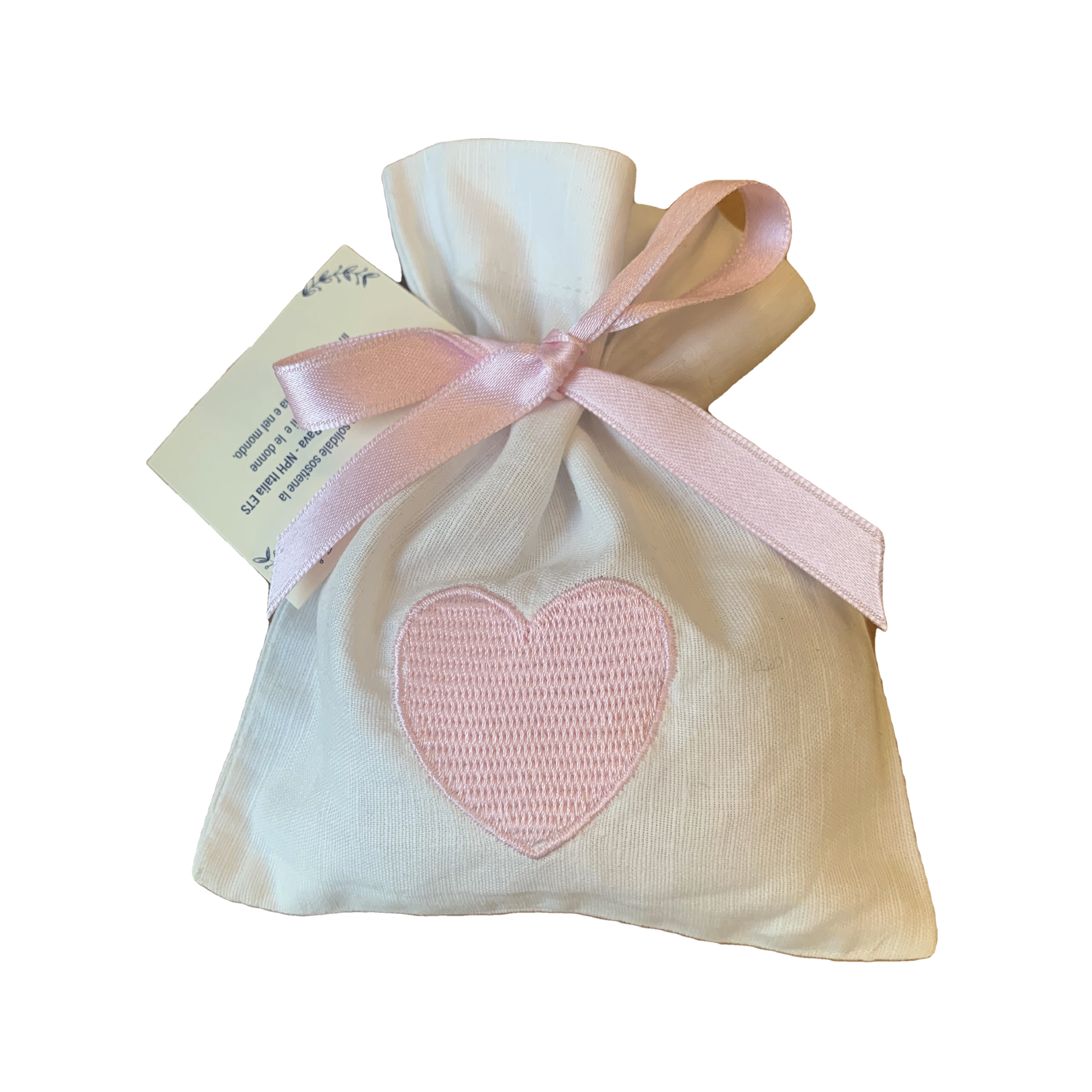 A31 - Lino con cuore ricamato rosa