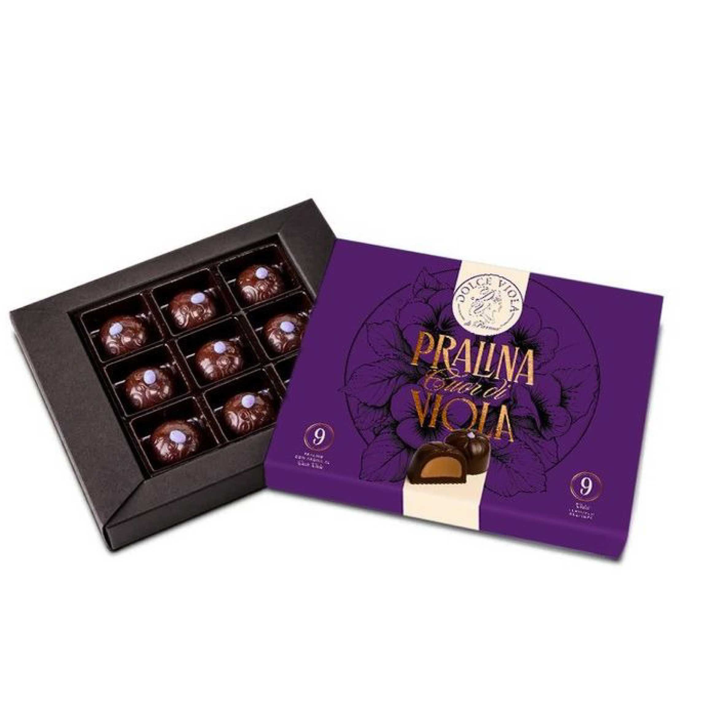 CONFEZIONE PRALINE CUOR DI VIOLA